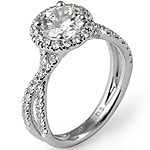 1.23Ct Round Women's Diamond Wedding Engagement Ring 14k White Gold