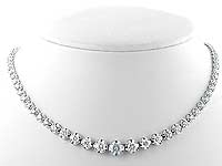 5.00CT Round Diamond Tennis Necklace 18k White Gold