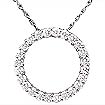 1 1/2 Ct Circle Round Diamond Pendant 14k White Gold