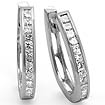 1 CT Princess Diamond Hoop Earrings 14k White Gold