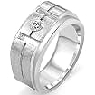 0.20 CT Round Diamond Mens Wedding Band Ring 14K White Gold