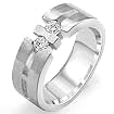 0.30 CT Mens Diamond Wedding Band Rings 14K White Gold