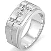 0.60 CT Round Princess Diamond Mens Wedding Band Rings White Gold