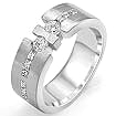 1.10 CT Round Princess Mens Diamond Wedding Band Rings 14K White Gold