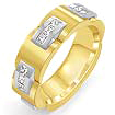 1 CT Princess Men's Eternity Wedding band Ring 14K 2Tone Gold