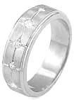 1/4 CT Round Men's Diamond Wedding Band 14k White Gold