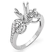 0.35 CT Round Semi Mount Diamond Engagement Ring 18K White Gold