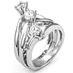 1.13 Ct 3 Stone Round Anniversary Diamond Ring 18K White Gold