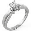 0.22 CT Princess Solitaire Engagement Diamond Ring 14K  Gold E VS2