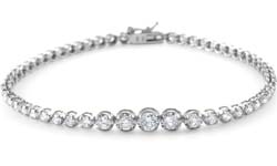 2 3/4 CT Round Diamond Tennis Bracelet 18K White Gold 7in