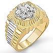 1.00 CT Men Round Diamond Ring 14K 2 Tone Gold