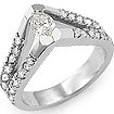 0.68 CT Marquise Round Diamond Engagement Ring 14k White Gold