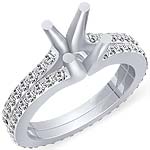 1.20 CT Round Diamond Eternity Engagement Ring 14K White Gold