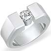 0.60 CT Round Diamond Man Wedding Ring 14k White Gold
