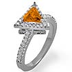 0.60 Ct Citrine Round Diamond Anniversary Ring 14K White Gold