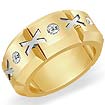 0.30 CT Round Mens Diamond Wedding Band 14K Two Tone Gold