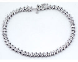 1.30 CT Round Diamond Tennis Bracelet 14k White Gold