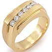 1/2 CT Round Mens Diamond Wedding Band 14k Yellow Gold G VS2