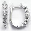 0.75 CT Round Diamond Hoop Earring 14k White Gold G SI1