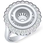 1/4 CT Round Semi Mount Diamond Engagement Ring 14K White Gold