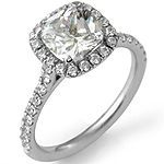 1.50Ct Cushion Diamond Wedding Engagement Bridal Ring 14k White Gold