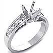 1/2CT Princess Semi Mount Diamond Engagement Ring PLATINUM