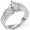 1.14CT Princess Marquise Diamond Engagement Ring 14K White Gold