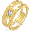 0.30 CT Princess Diamond Men's Wedding Ring 14K Yellow Gold