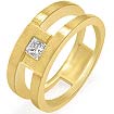 0.30 CT Princess Diamond Men's Wedding Ring 14K Yellow Gold