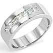 3/4 CT Princess Diamond Wedding Band Unisex Ring 14k White Gold