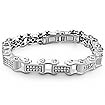 4 3/4 CT Men,s Round Diamond Bracelet 14k White Gold