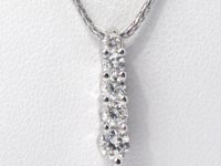 1/2 Ct 5 Stone Round Diamond Pendant 14k White Gold