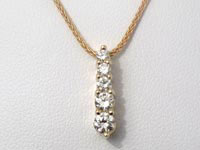 1/2 CT 5 Stone Round Diamond Pendant 14k Yellow Gold