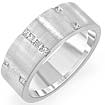 1/4 CT Princess Mens Diamond Wedding Band Ring 14K White Gold