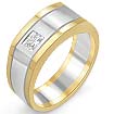 0.35 CT Princess Diamond Mens Wedding Band Ring 14K Two Tone Gold