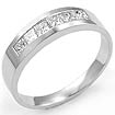 0.80 CT Princess Diamond Wedding Band Unisex Ring 14k White Gold