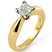 0.40 CT Princess Diamond Engagement Ring 14K Yellow Gold