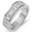 1 Ct Princess Bagguettes Diamond Engagement Ring Platinum