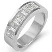 1 Ct Princess Bagguettes Diamond Wedding Band 14K White Gold