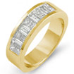1CT Princess Bagguettes Anniversary Diamond Ring 14K Yellow Gold