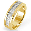 1.60 CT Baguette Half Diamond Wedding Band  Ring 14K Yellow Gold