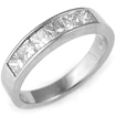 3/4 CT PLATINUM Princess Diamond Half Wedding Band Ring