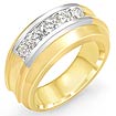 1 CT Round Mens Diamond Wedding band Ring 14K Two-Tone Gold