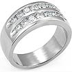 1.14CT Mens Round Diamond Wedding band 14k White Gold