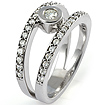 3/4 CT Round Anniversary Diamond Ring 14K White Gold