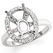 0.60 CT Round Semi Mount Diamond Engagement Ring 14K White Gold