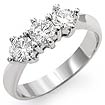 1.03 Ct 3 Stone Diamond Anniversary Ring 14K White Gold