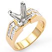 3/4 CT Princess Diamond Setting Engagement Ring 14K Yellow Gold