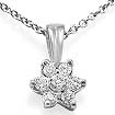 1/4 CT Round Diamond Cluster Pendant 14K White Gold