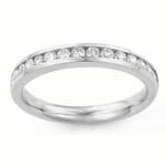 1/2 CT Round Half Diamond Wedding Band White Gold